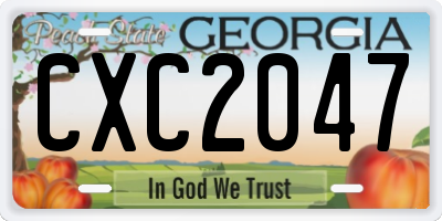 GA license plate CXC2047