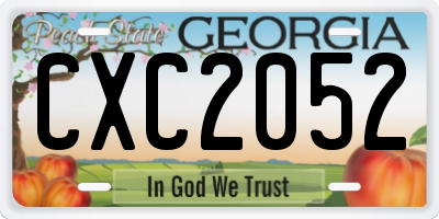 GA license plate CXC2052