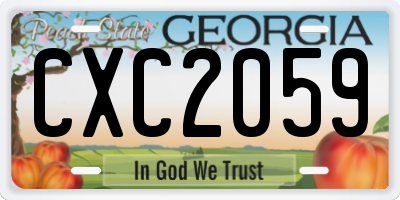 GA license plate CXC2059