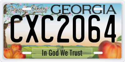 GA license plate CXC2064