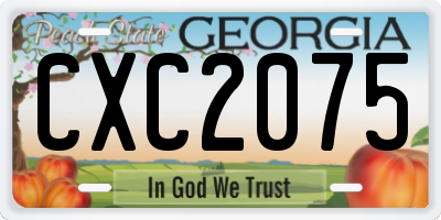 GA license plate CXC2075