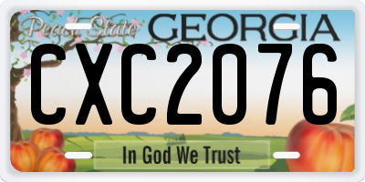 GA license plate CXC2076