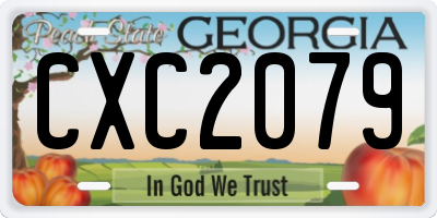 GA license plate CXC2079