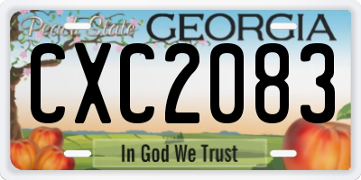 GA license plate CXC2083