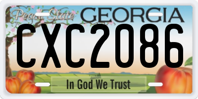 GA license plate CXC2086