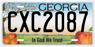 GA license plate CXC2087
