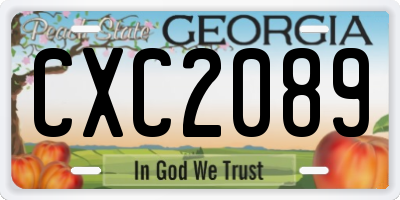 GA license plate CXC2089