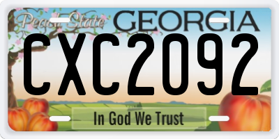 GA license plate CXC2092