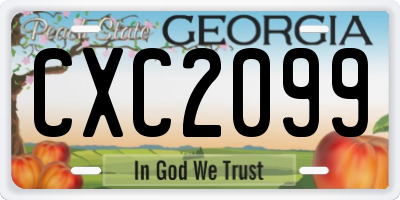 GA license plate CXC2099