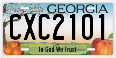 GA license plate CXC2101