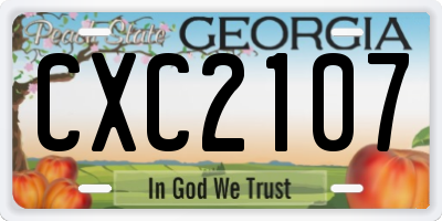 GA license plate CXC2107
