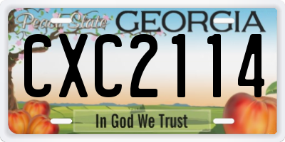 GA license plate CXC2114