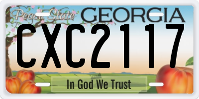 GA license plate CXC2117