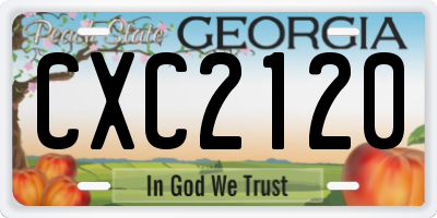GA license plate CXC2120