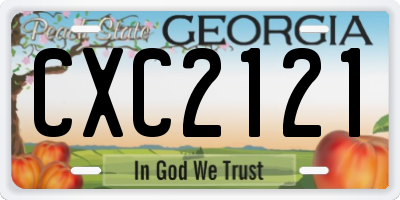 GA license plate CXC2121