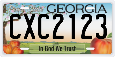 GA license plate CXC2123