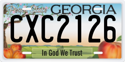 GA license plate CXC2126