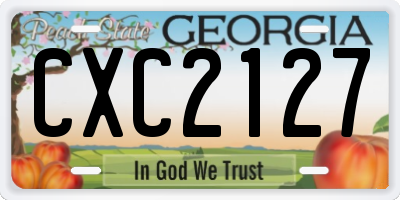 GA license plate CXC2127