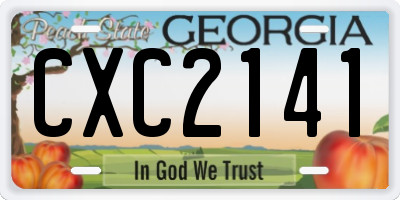 GA license plate CXC2141