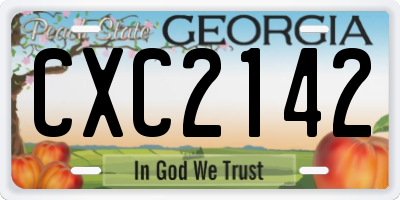 GA license plate CXC2142