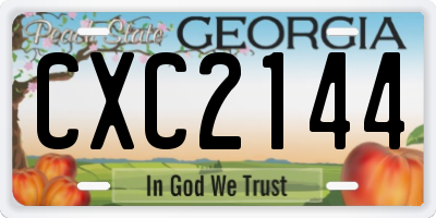 GA license plate CXC2144