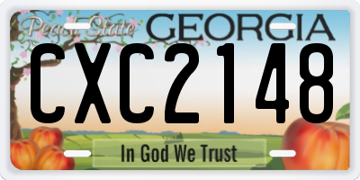 GA license plate CXC2148