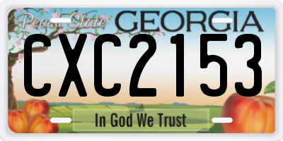GA license plate CXC2153