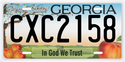 GA license plate CXC2158