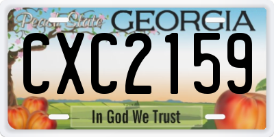 GA license plate CXC2159