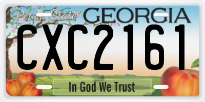 GA license plate CXC2161