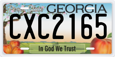 GA license plate CXC2165