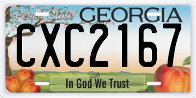GA license plate CXC2167