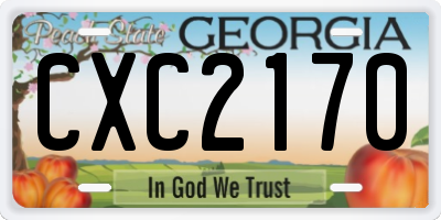 GA license plate CXC2170