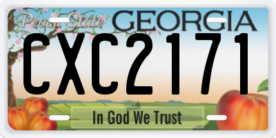 GA license plate CXC2171