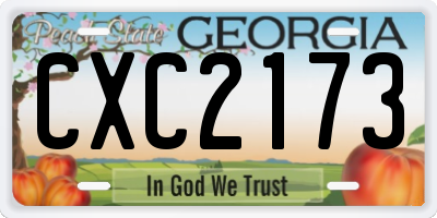 GA license plate CXC2173