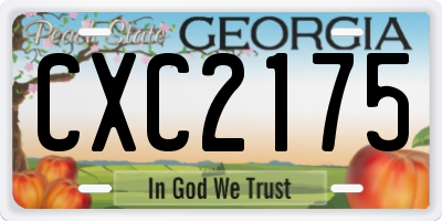 GA license plate CXC2175
