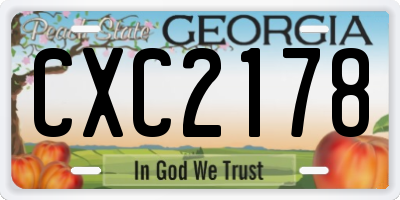 GA license plate CXC2178