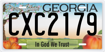 GA license plate CXC2179