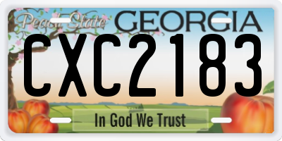 GA license plate CXC2183