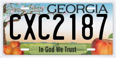 GA license plate CXC2187