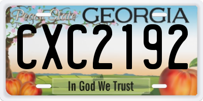 GA license plate CXC2192