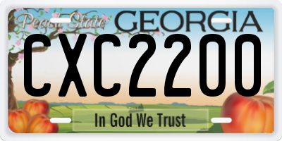 GA license plate CXC2200