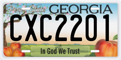 GA license plate CXC2201