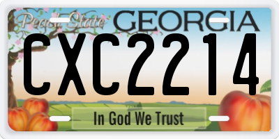 GA license plate CXC2214
