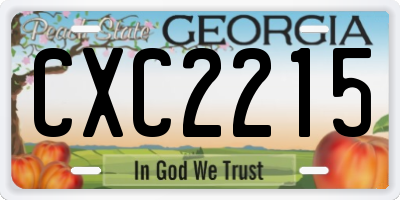 GA license plate CXC2215