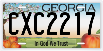 GA license plate CXC2217