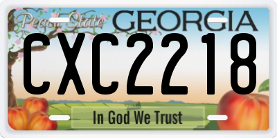 GA license plate CXC2218