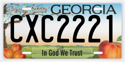 GA license plate CXC2221