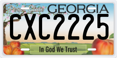GA license plate CXC2225