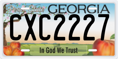 GA license plate CXC2227